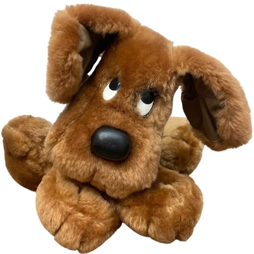 Vintage Puppy‎ Ralph Plush Dog 1983 Sad Eyes Stuffed Animal Brown Toy 12"